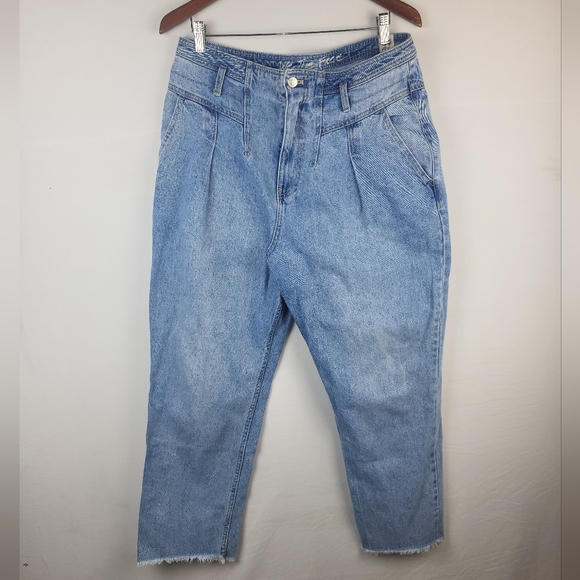 We the Free People Claudette High Rise Pleated Straight Leg Jeans 31 - Picture 1 of 8